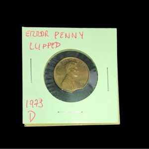 Error Coin “Clipped Planchet" Penny